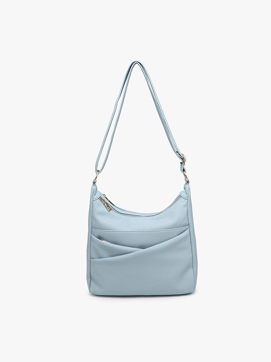 Lillian Vegan Dual Compartment Crossbody Dusty Blue - Jen & Co. vegan handbag