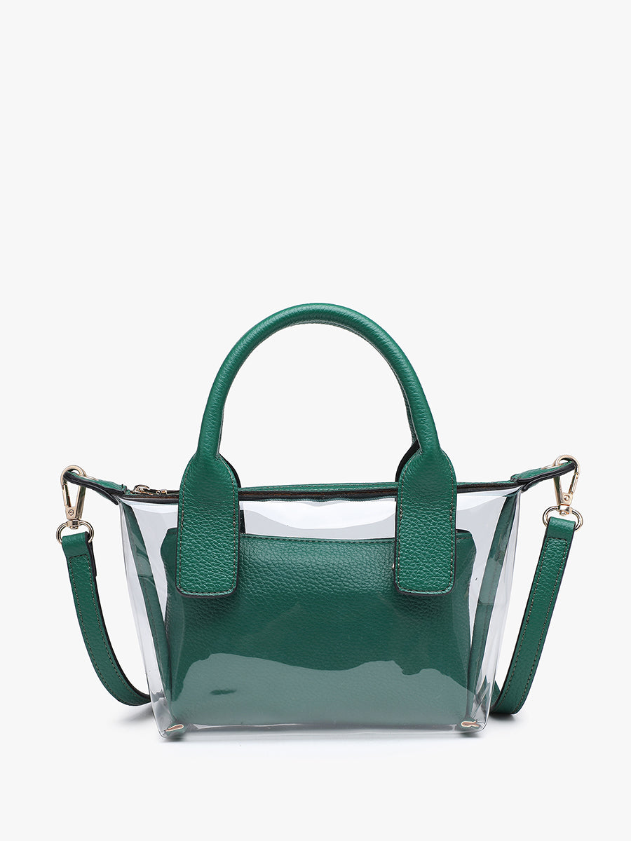Amora Vegan Clear Crossbody Green - Jen & Co. vegan handbag