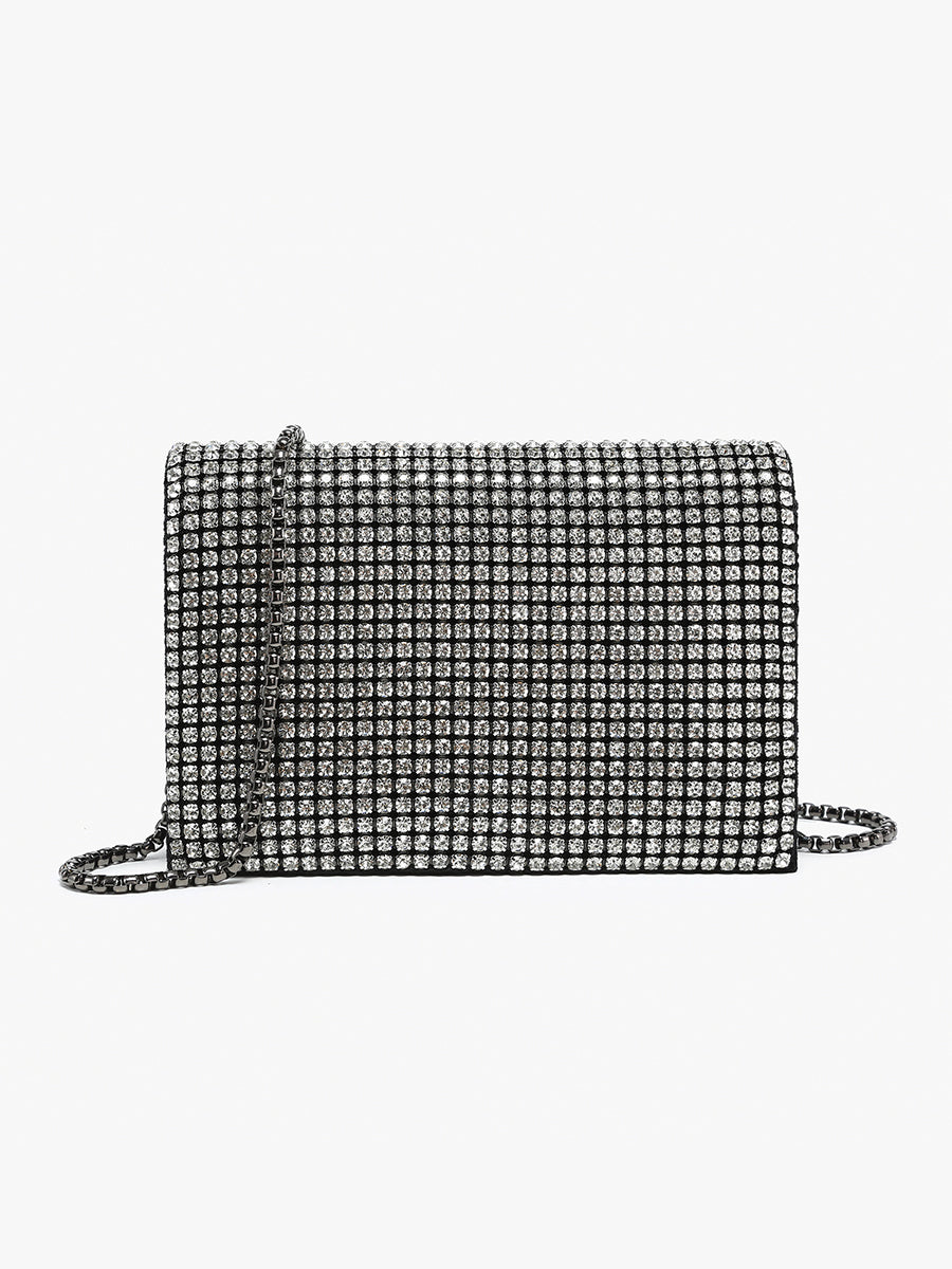 Laeticia Rhinestone Crossbody Black - Jen & Co. vegan handbag
