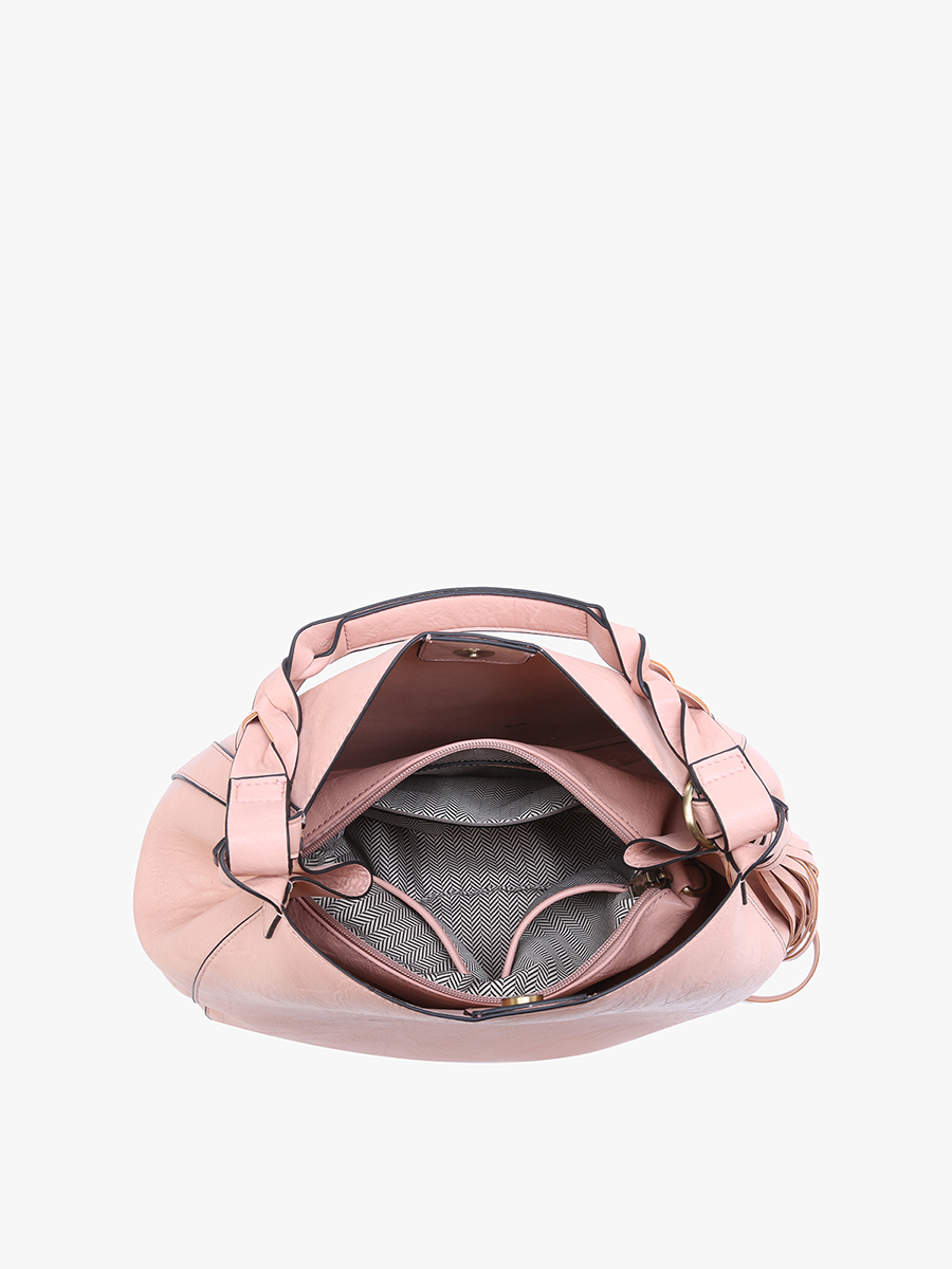 Eloise Vegan Large Tassel Hobo - Jen & Co. vegan handbag
