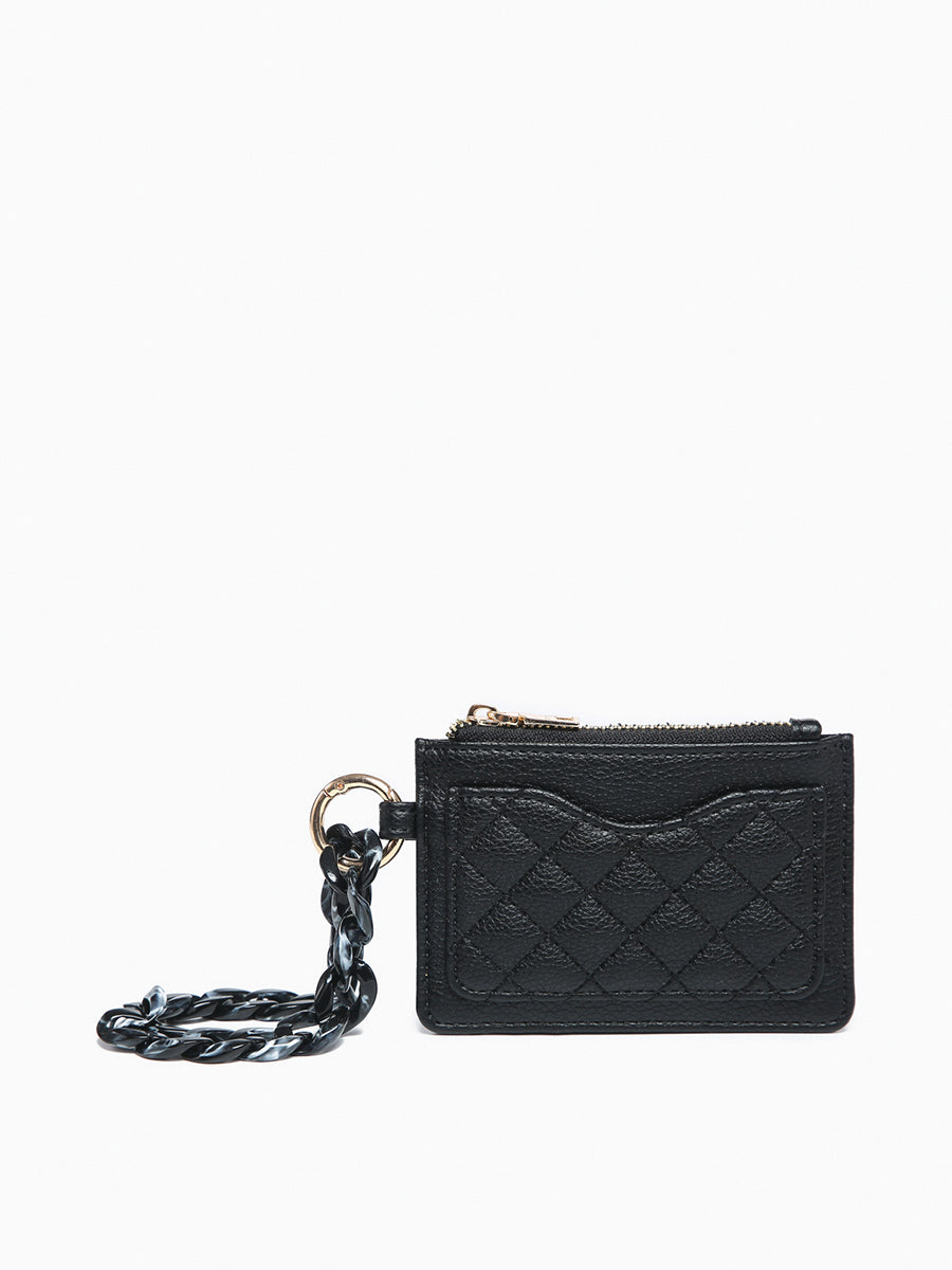 Rhodes Vegan RFID Quilted Bangle Black - Jen & Co. vegan handbag