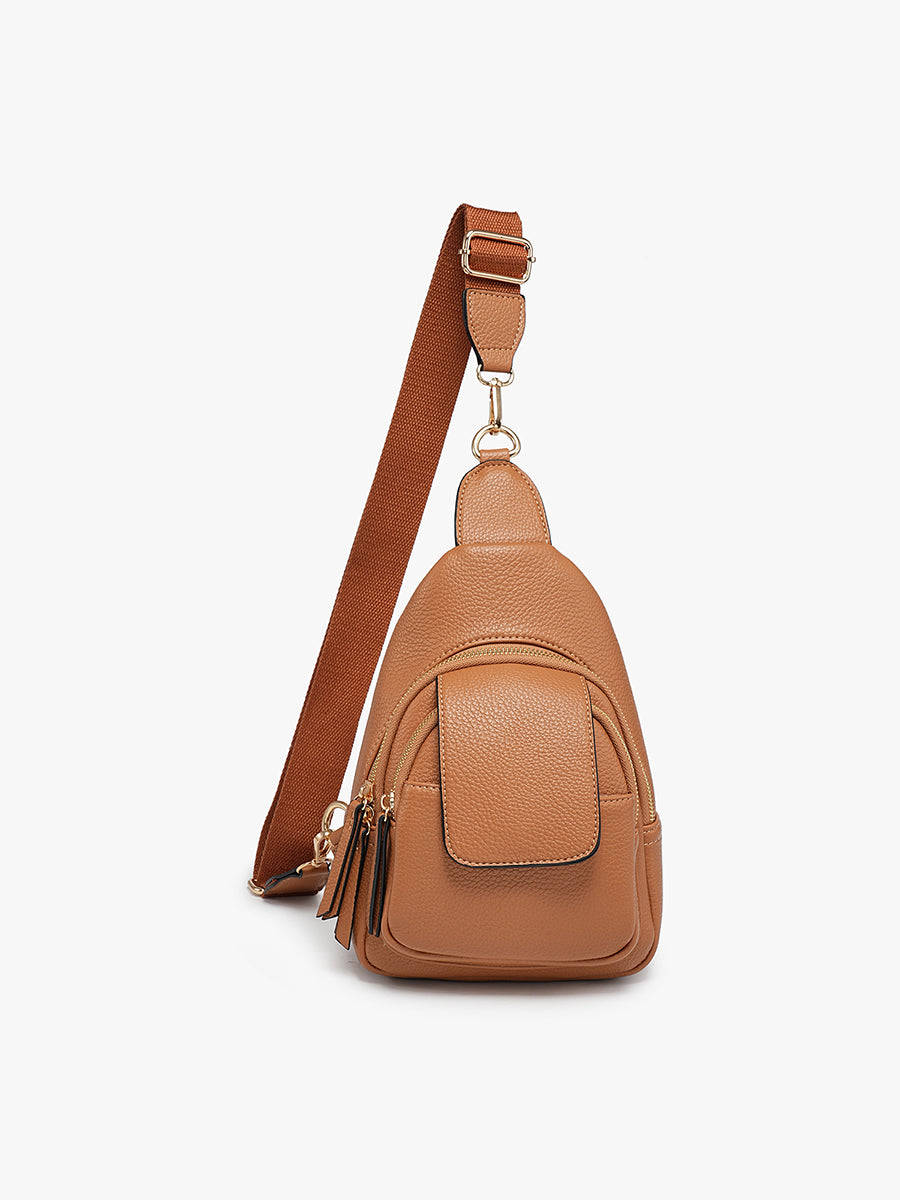 Sophia Vegan Sling Bag Mocha - Jen & Co. vegan handbag