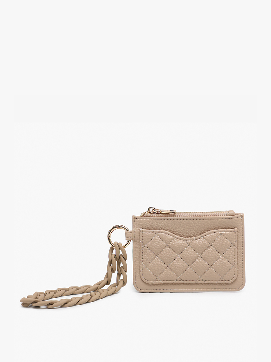 Rhodes Vegan Quilted Bangle Taupe - Jen & Co. vegan handbag