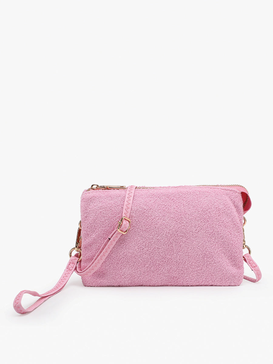 Riley Terry Cloth Crossbody Pale Pink - Jen & Co. vegan handbag