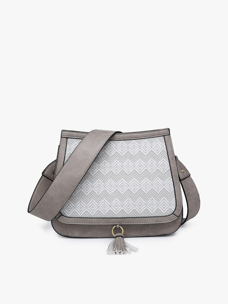 Bailey Vegan Contrast Crossbody Grey - Jen & Co. vegan handbag