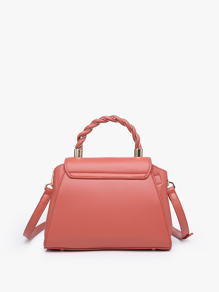 Clarke Vegan Twist Lock Satchel - Jen & Co. vegan handbag