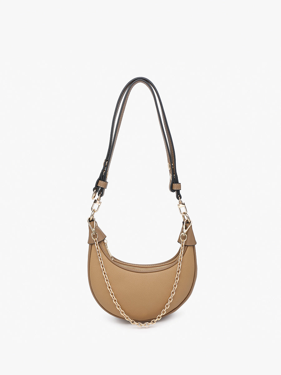 Zora Vegan Half-Moon Shoulder Bag - Jen & Co. vegan handbag