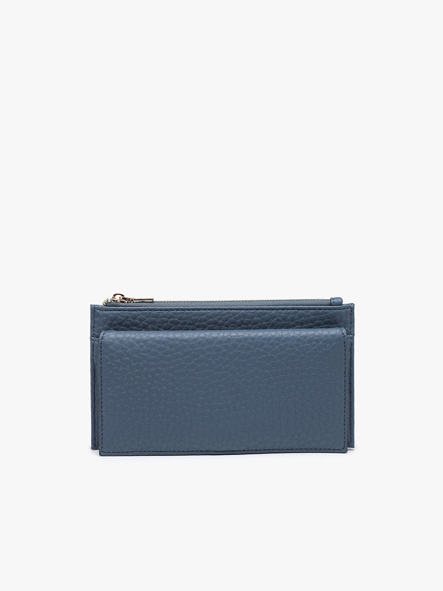 Teagan Vegan Wallet Dusk Blue - Jen & Co. vegan handbag