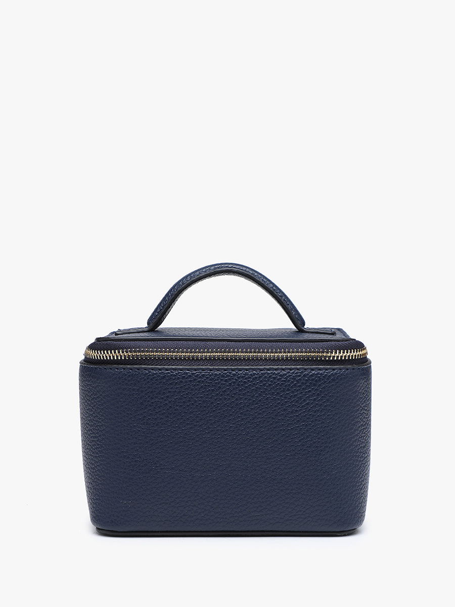 Angela Vegan Travel Cosmetic Bag Navy - Jen & Co. vegan handbag