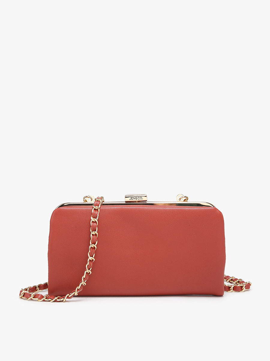 Sue Vegan Wallet Pouch Brick - Jen & Co. vegan handbag