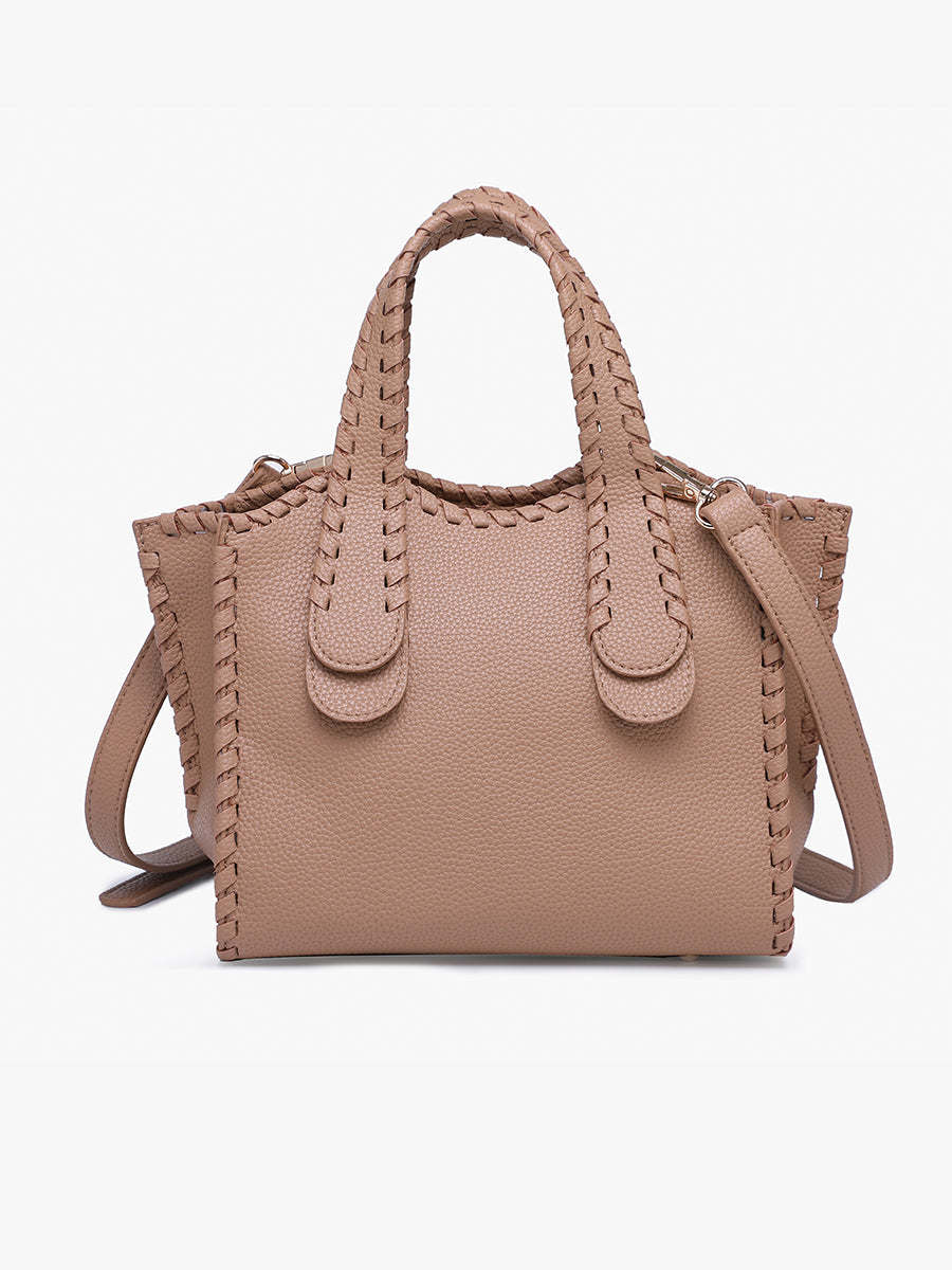 Marla Vegan Satchel Taupe - Jen & Co. vegan handbag