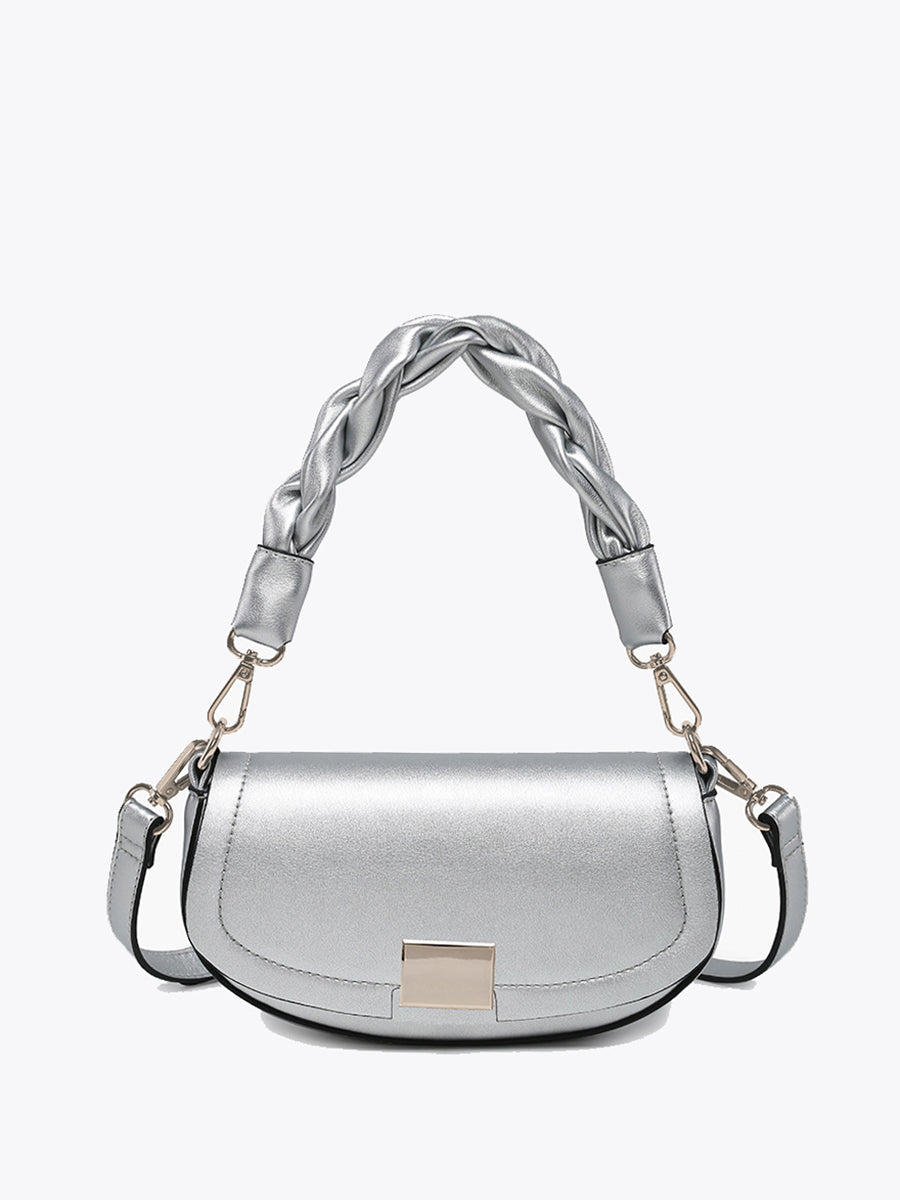 Nylah Vegan Crossbody Silver - Jen & Co. vegan handbag