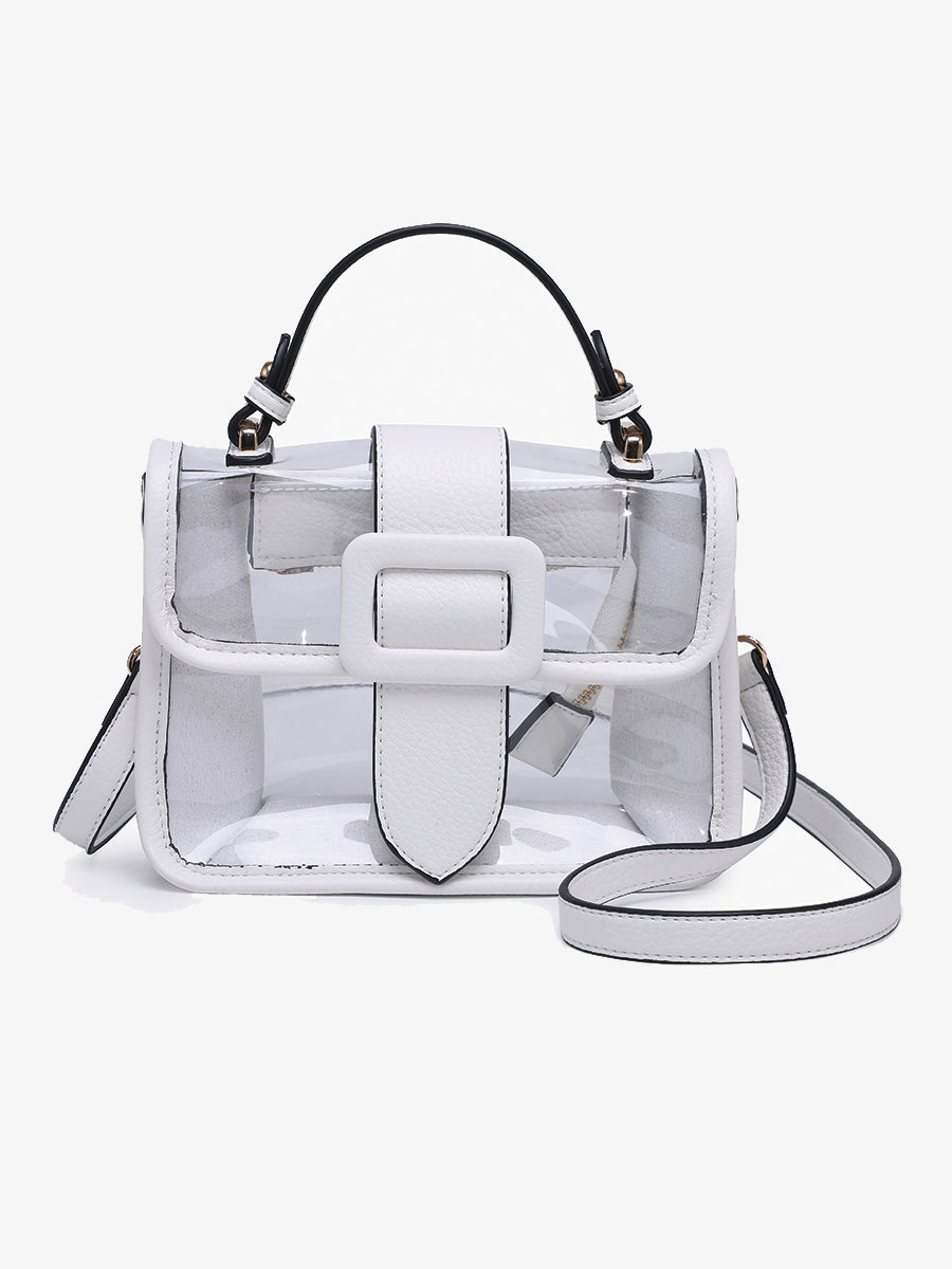 Toni Clear Crossbody Off White - Jen & Co. vegan handbag