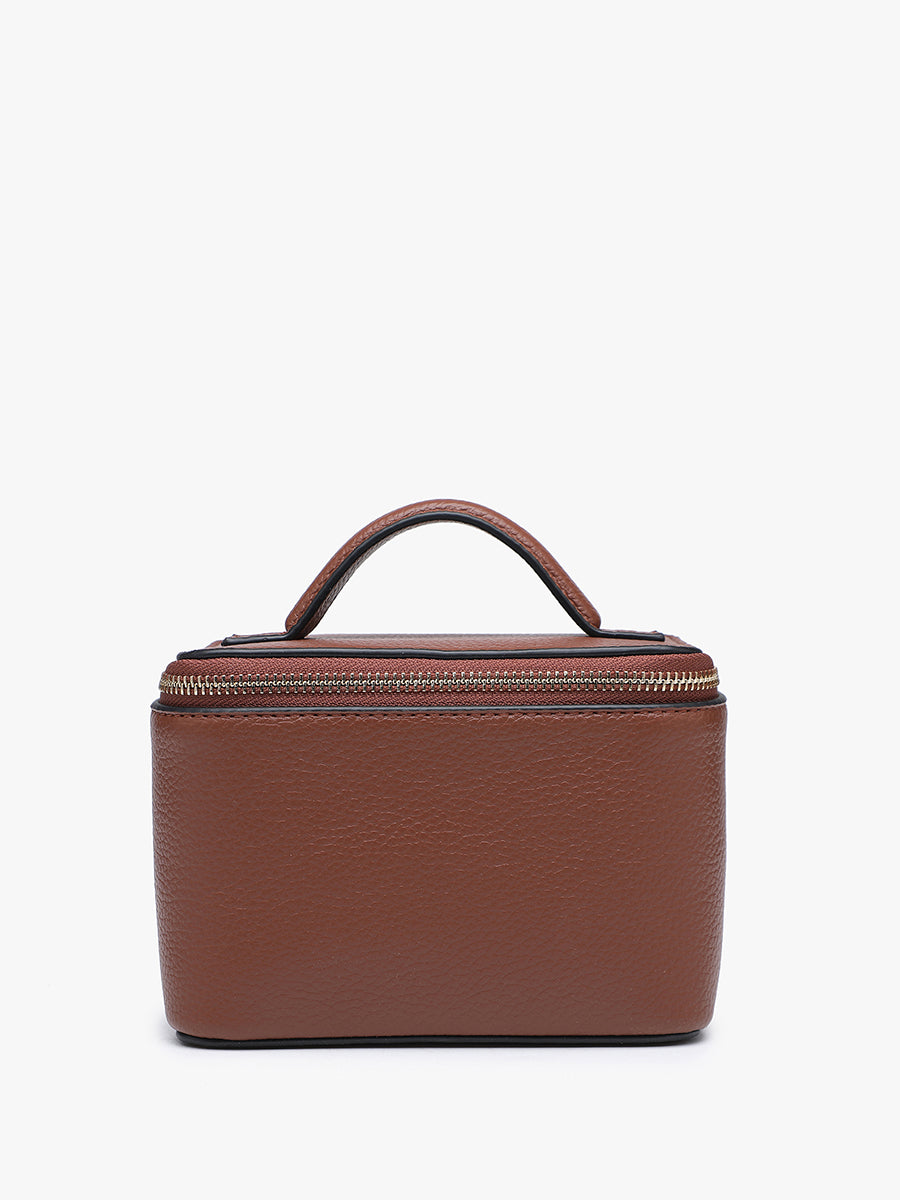 Angela Vegan Travel Cosmetic Bag Brown - Jen & Co. vegan handbag