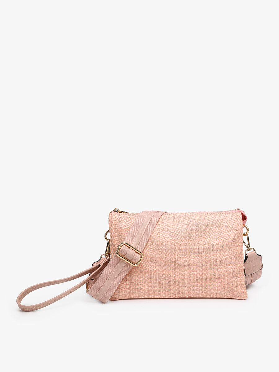Izzy Vegan Arrowhead Crossbody Tan Pink - Jen & Co. vegan handbag
