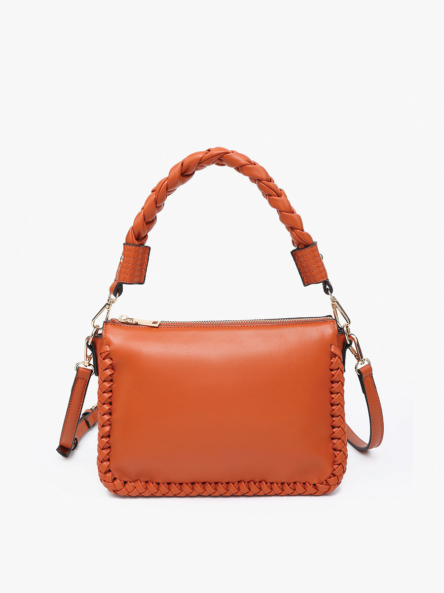 Judith Vegan Whipstitch Shoulder Bag Pumpkin - Jen & Co. vegan handbag