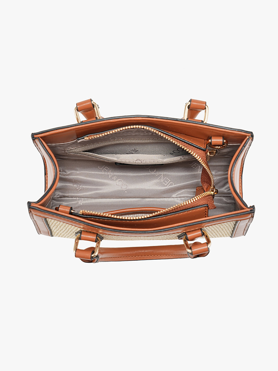 Harmony Vegan Straw Crossbody - Jen & Co. vegan handbag