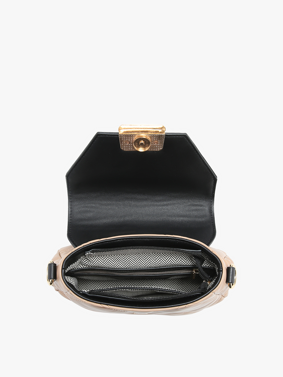 Ollie Vegan Quilted Crossbody - Jen & Co. vegan handbag
