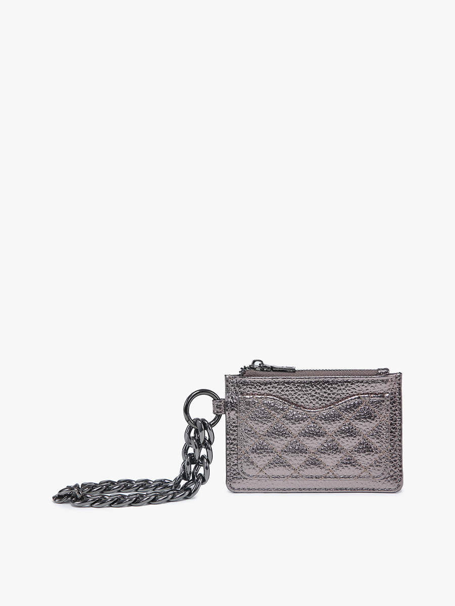 Rhodes Vegan Quilted Bangle Gunmetal - Jen & Co. vegan handbag