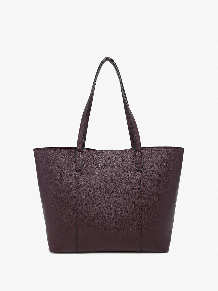 Millie Vegan Classic Tote Dark Plum - Jen & Co. vegan handbag