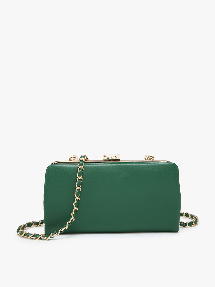 Sue Vegan Wallet Pouch Green - Jen & Co. vegan handbag