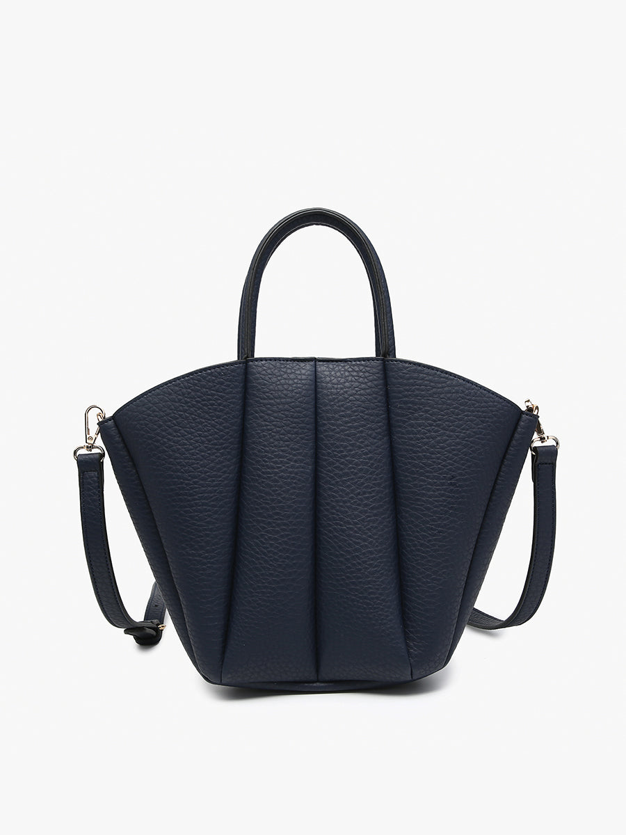 Ashton Vegan Pleated Hobo Navy - Jen & Co. vegan handbag