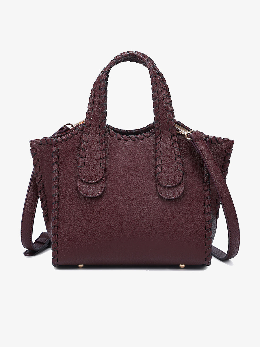Marla Vegan Satchel Sangria - Jen & Co. vegan handbag
