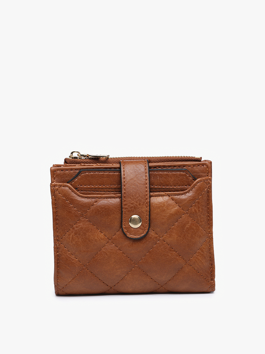 Melody Vegan Quilted Wallet Brown - Jen & Co. vegan handbag