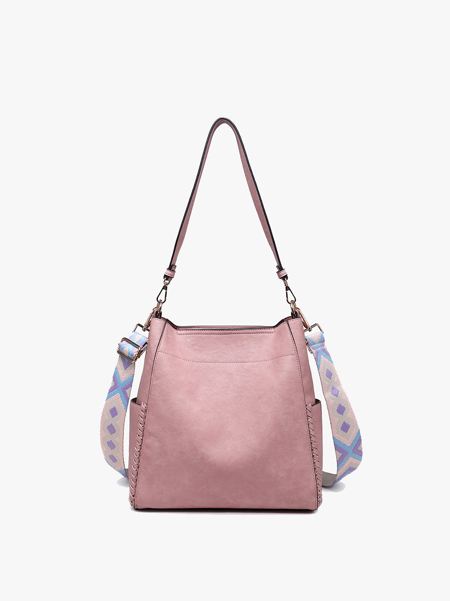 Penny Vegan Bucket Bag Dark Rose Petal - Jen & Co. vegan handbag