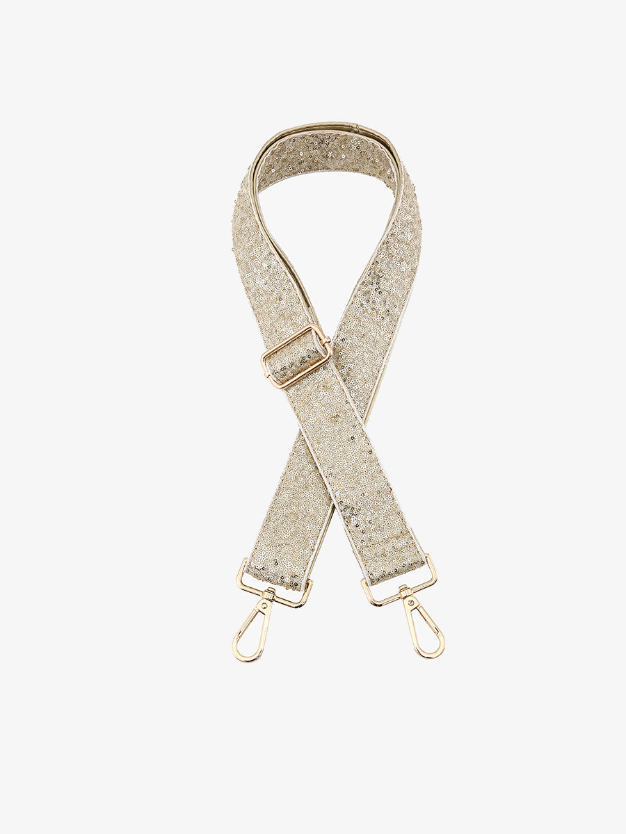 Sequin Guitar Strap Gold - Jen & Co. vegan handbag