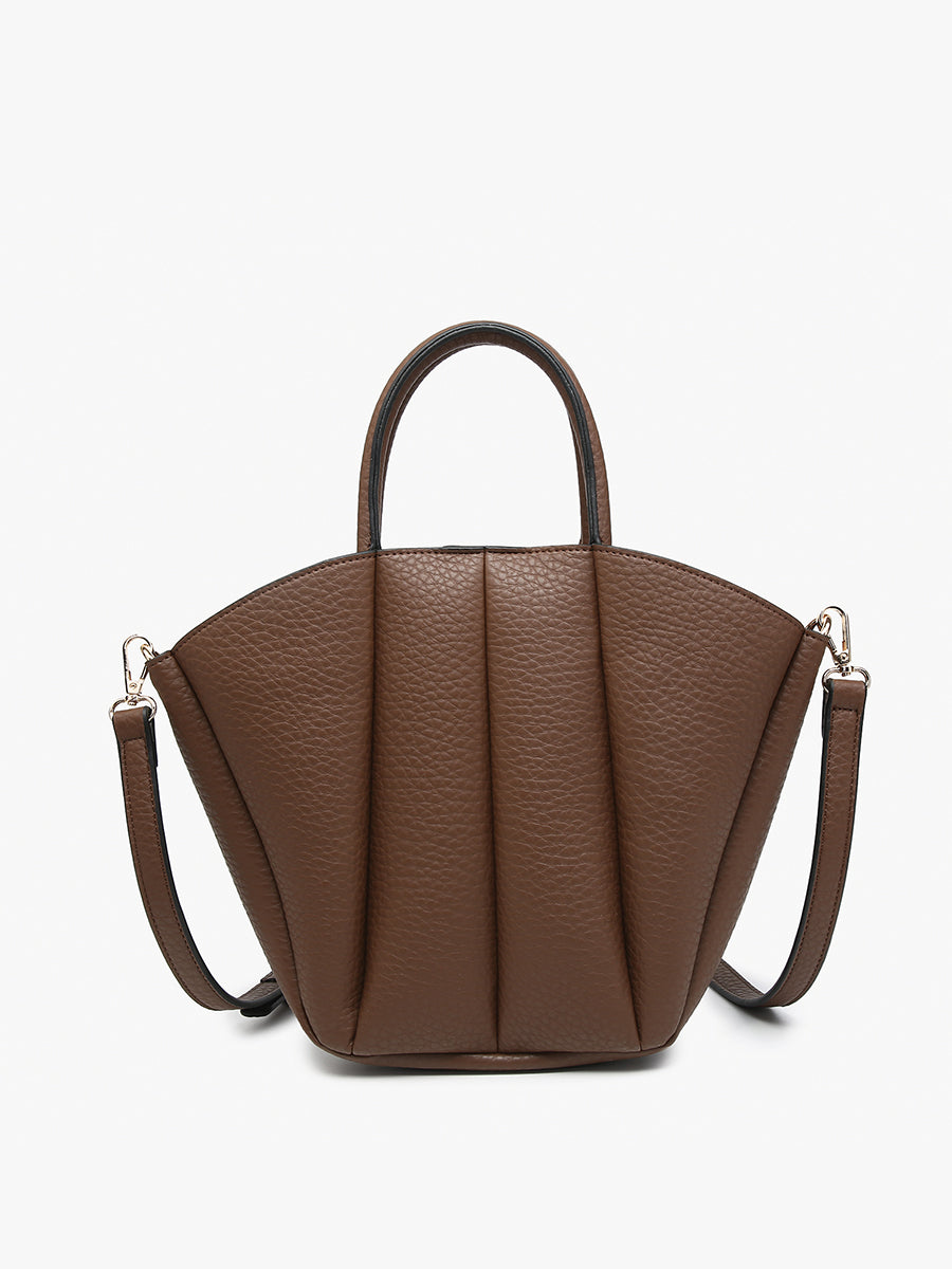 Ashton Vegan Pleated Hobo Chocolate - Jen & Co. vegan handbag