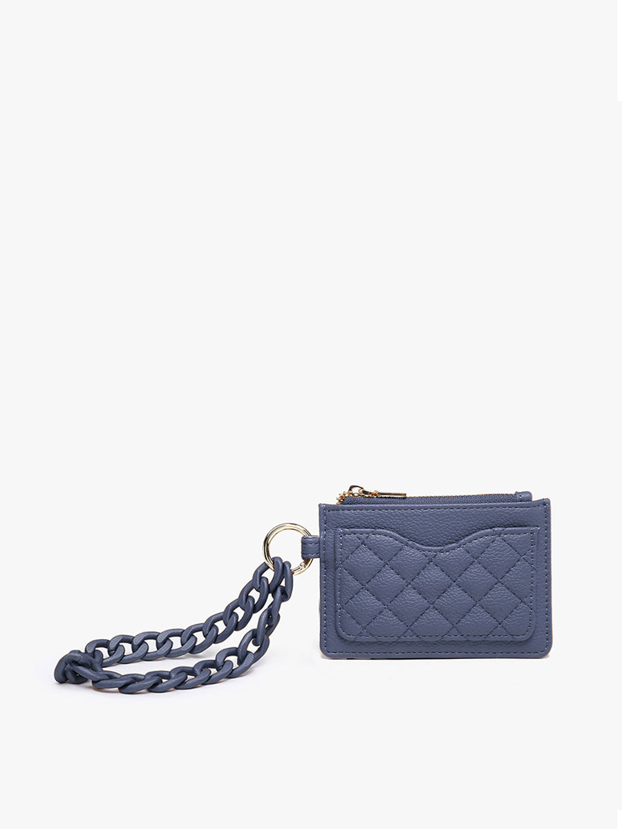 Rhodes Vegan Quilted Bangle Navy - Jen & Co. vegan handbag