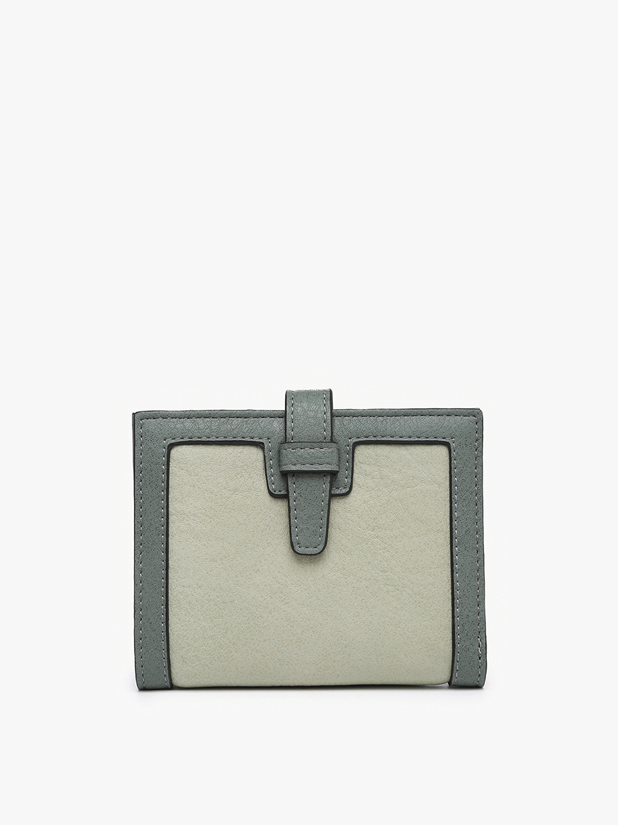 Bessie Vegan Wallet Sage Dark Teal - Jen & Co. vegan handbag