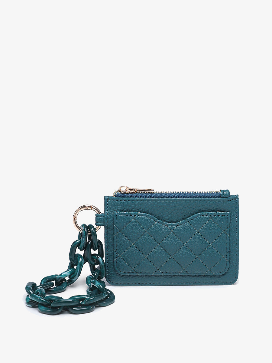 Rhodes Vegan Quilted Bangle Peacock - Jen & Co. vegan handbag