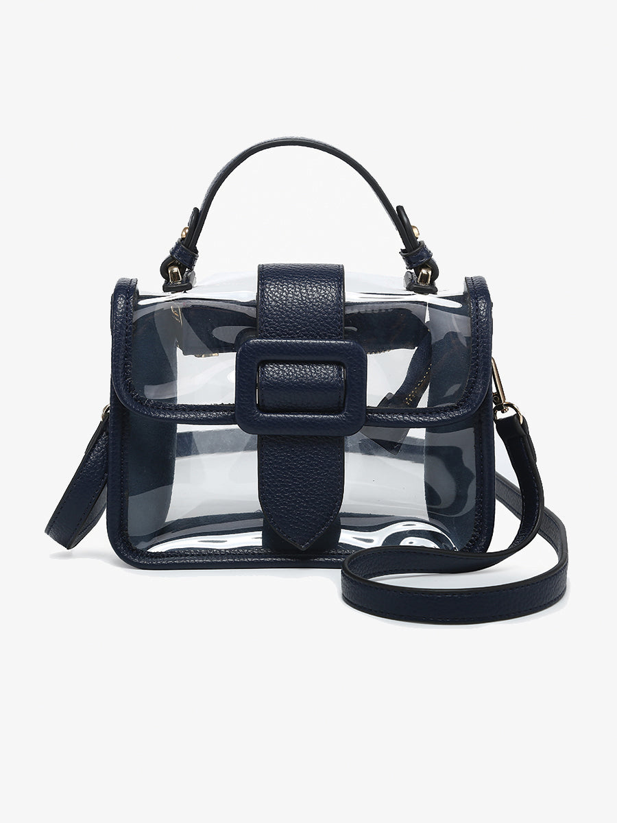 Toni Clear Crossbody Navy - Jen & Co. vegan handbag