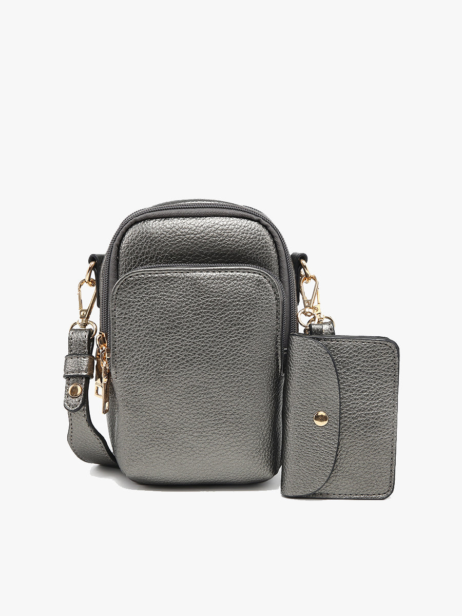 Parker Vegan Crossbody Gunmetal - Jen & Co. vegan handbag