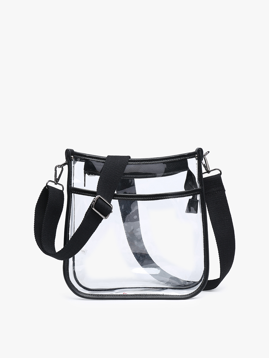 Posie Vegan Clear Crossbody Black - Jen & Co. vegan handbag