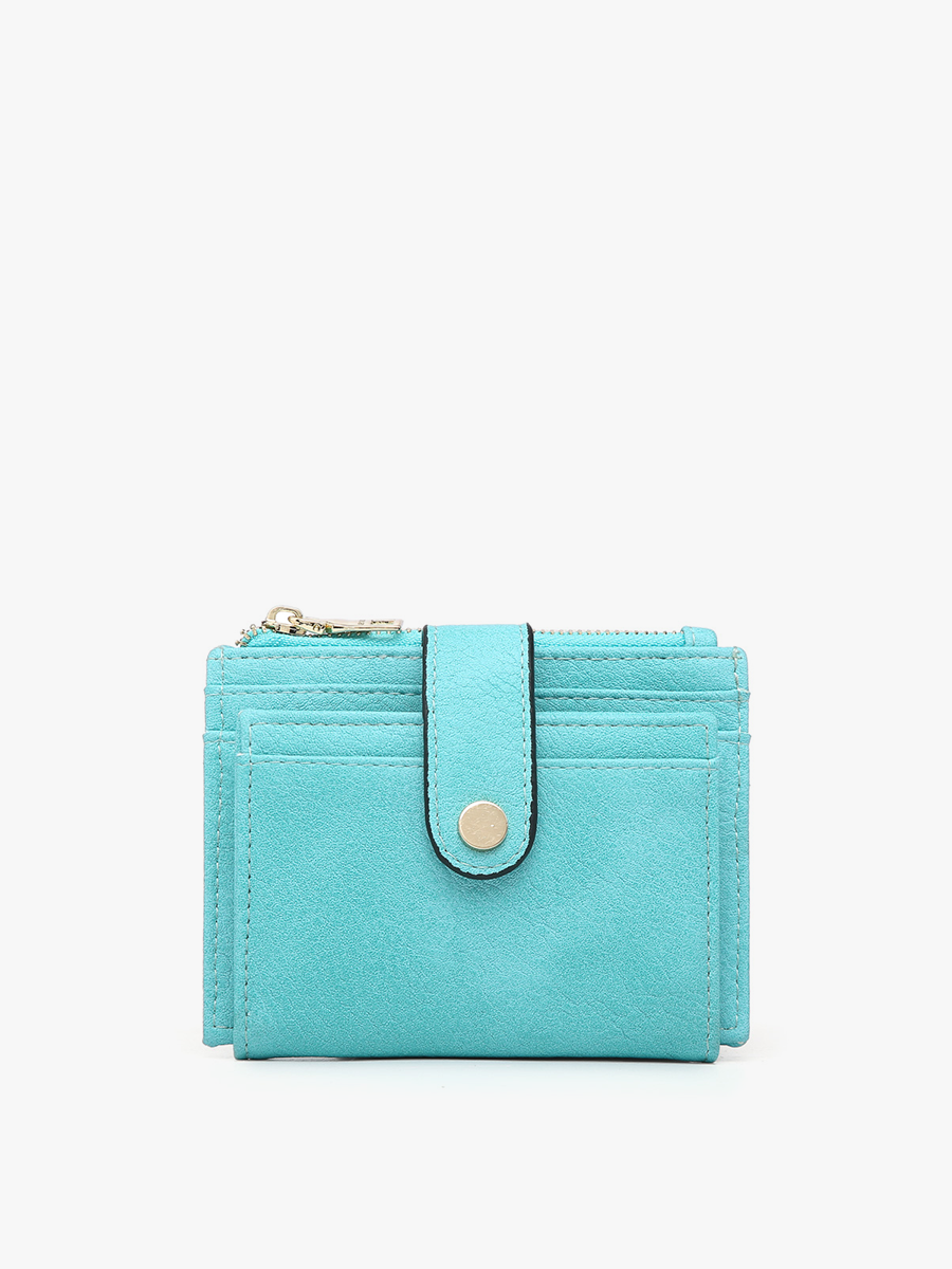 Sam Vegan Wallet Turquoise - Jen & Co. vegan handbag