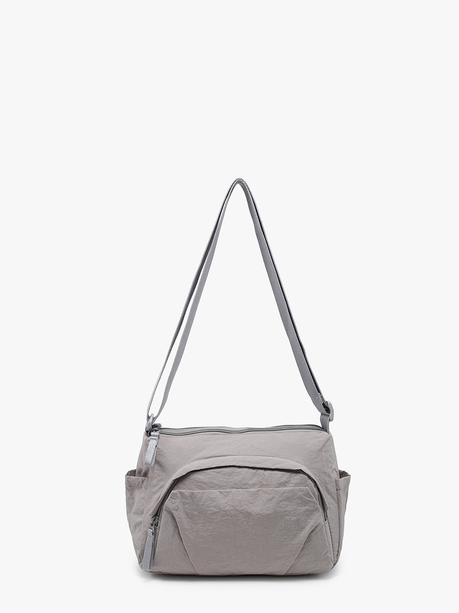 Arleth Nylon Crossbody Lt. Grey - Jen & Co. vegan handbag