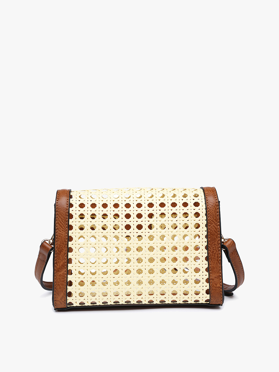 Etta Vegan Rattan Crossbody - Jen & Co. vegan handbag
