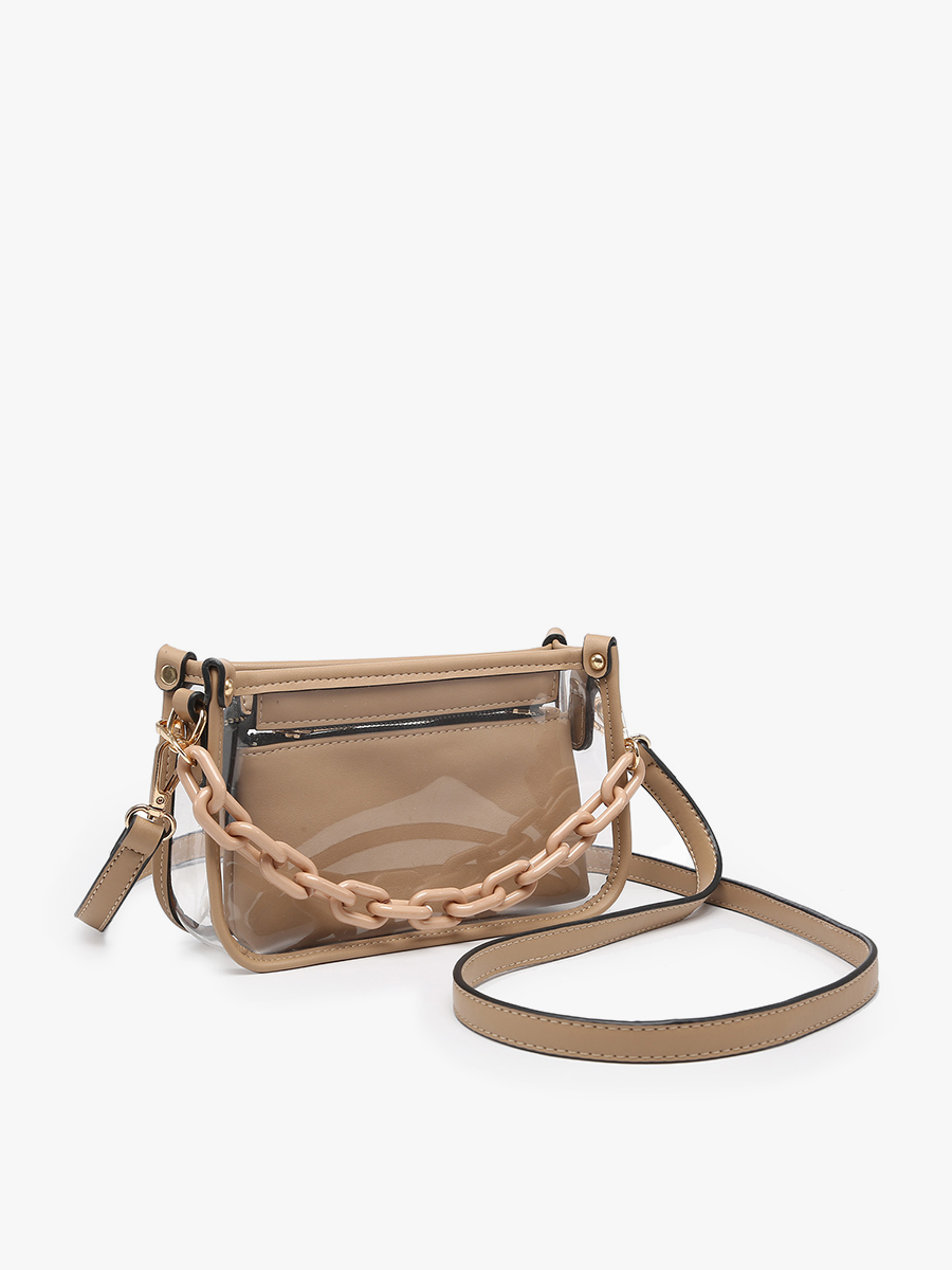 Jessica Vegan Clear Crossbody - Jen & Co. vegan handbag