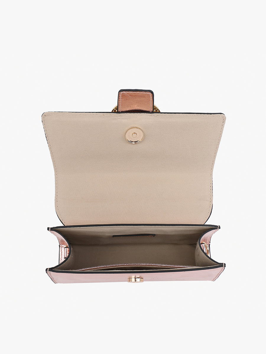 Brielle Vegan Metallic Clutch - Jen & Co. vegan handbag