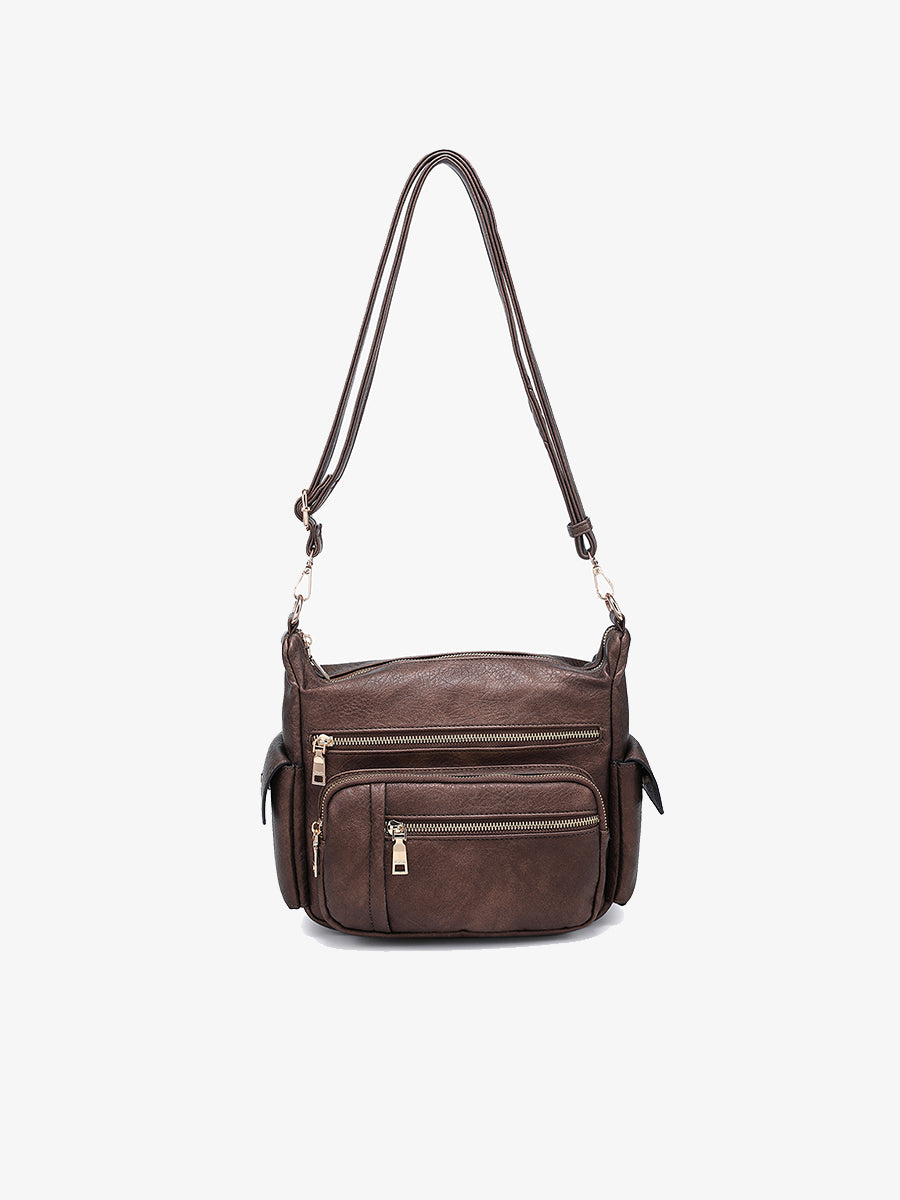 Nicole Vegan Crossbody Cocoa Pearl - Jen & Co. vegan handbag