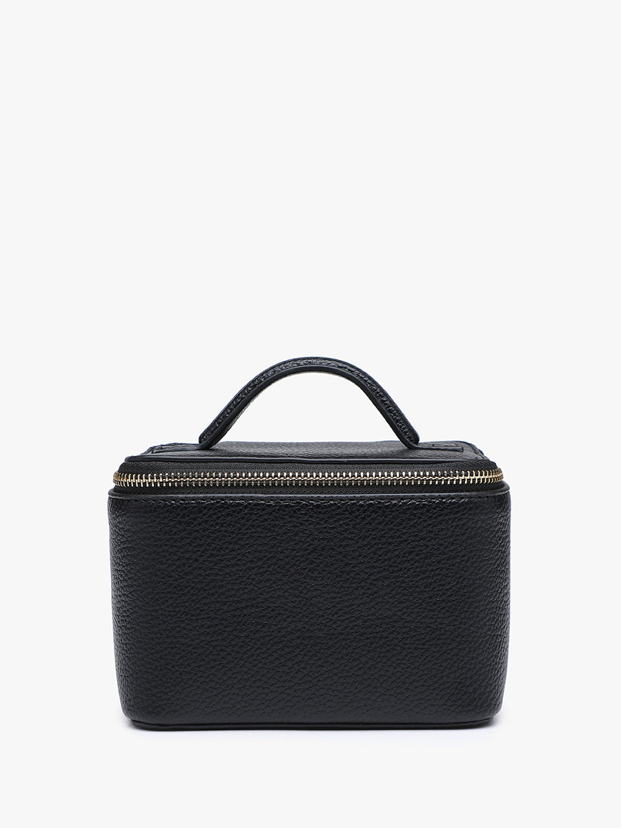 Angela Vegan Travel Cosmetic Bag Black - Jen & Co. vegan handbag