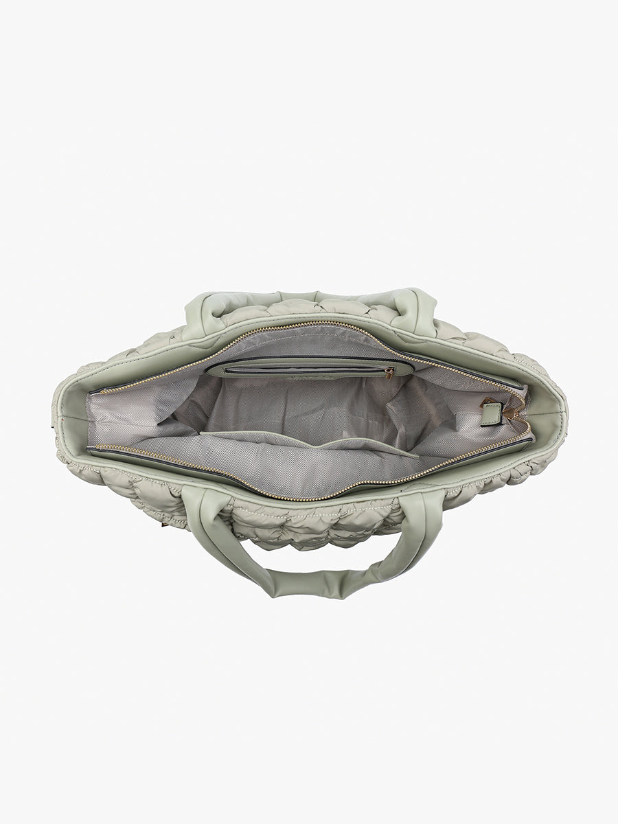 Kelly Quilted Nylon Tote - Jen & Co. vegan handbag
