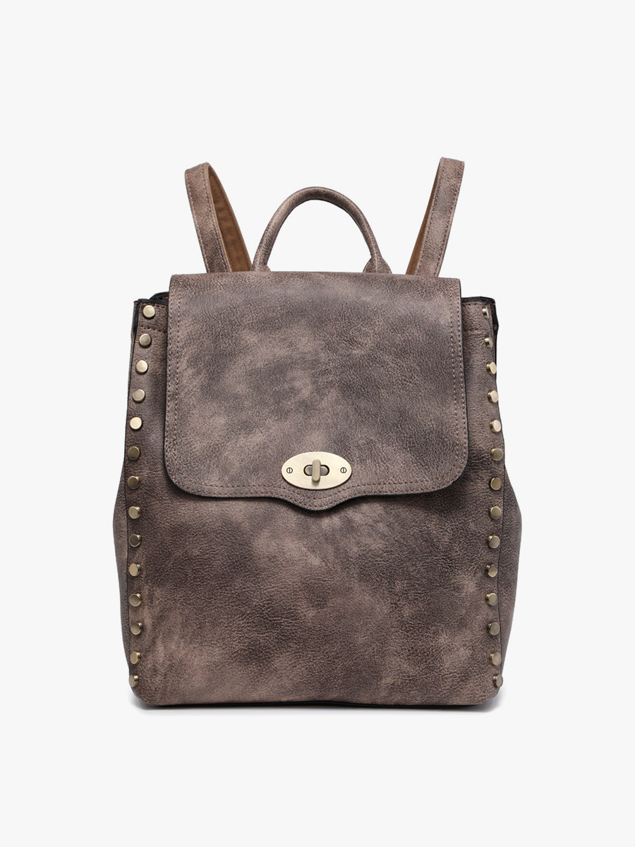 Bex Vegan Distressed Backpack Espresso - Jen & Co. vegan handbag
