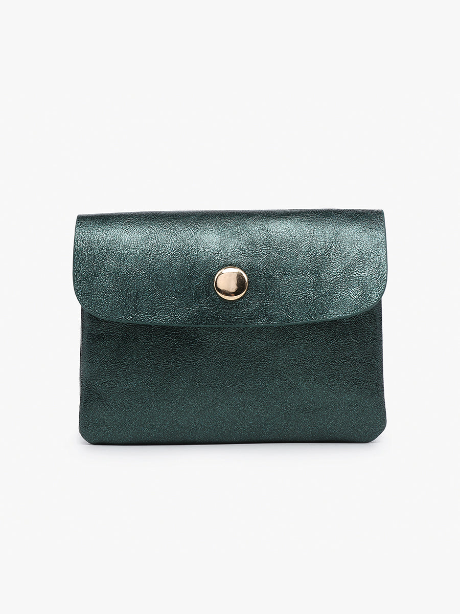 Ethel Vegan Mini Clutch Emerald - Jen & Co. vegan handbag
