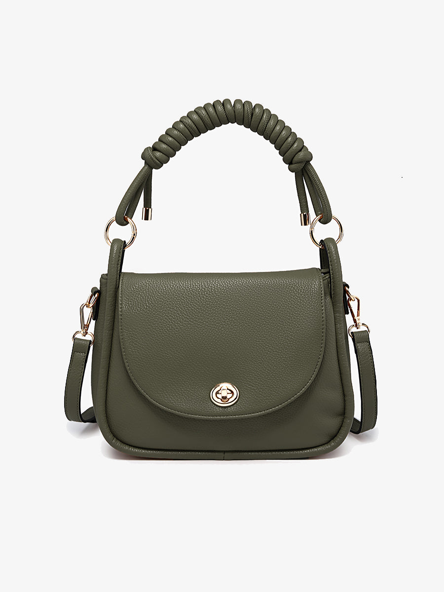 Effie Vegan Messenger Satchel Olive - Jen & Co. vegan handbag