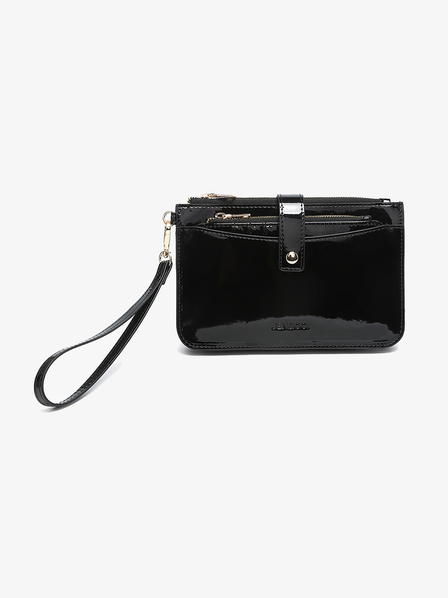 Jackie Vegan Clutch/Wallet Black - Jen & Co. vegan handbag