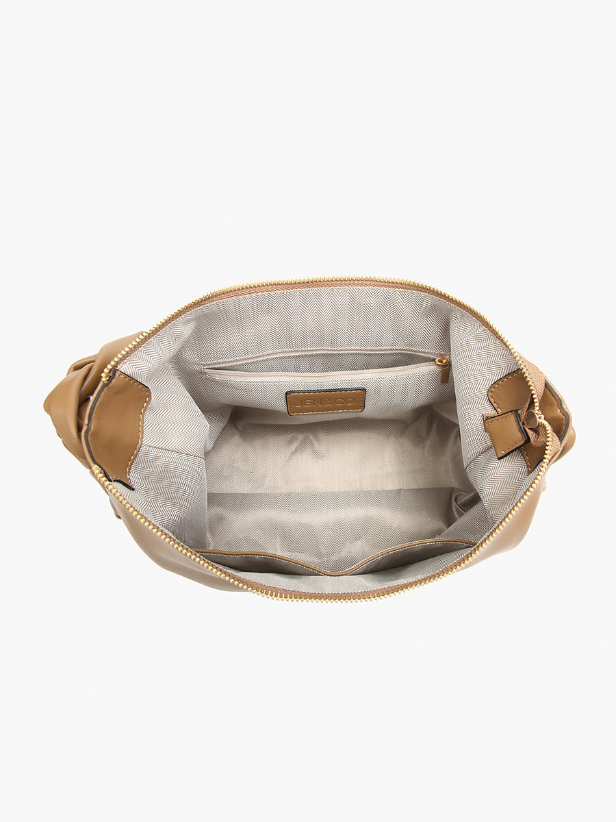 Delilah Vegan Knotted Hobo - Jen & Co. vegan handbag